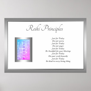 Póster Princípios Reiki - Mãos de Reparo design
