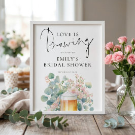Poster Printable Beer Love Brewing Welcome Bridal Shower