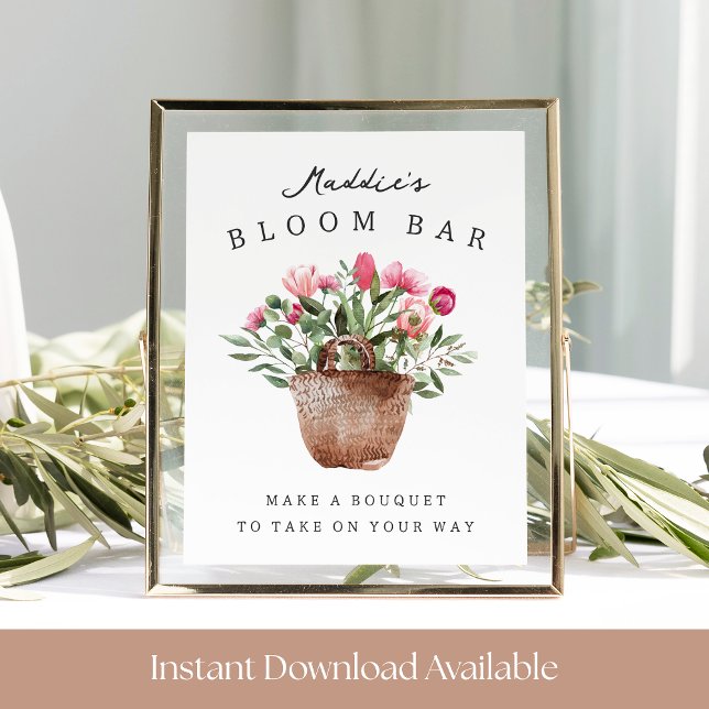 Poster Printable Bridal Shower Bloom Bar Sign (Criador carregado)