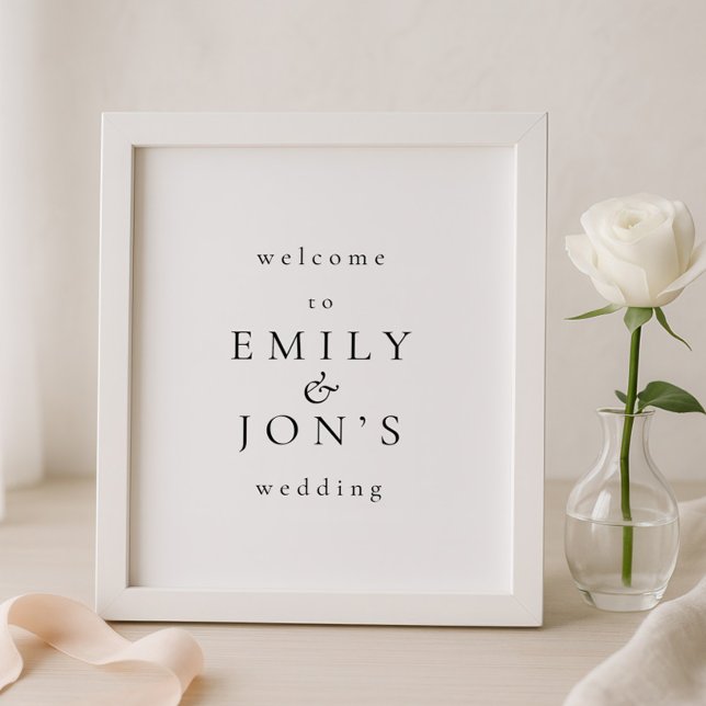Poster Printable Minimalist Welcome Wedding Sign (Criador carregado)