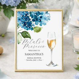 Poster Printable Petals and Prosecco Bridal Shower Sign