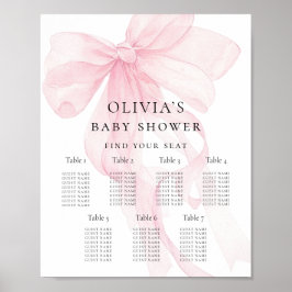 Poster Printable Pink Bow Baby Shower Seating Chart