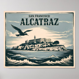 Poster Prisão da Ilha de Alcatraz Viagens San Francisco R