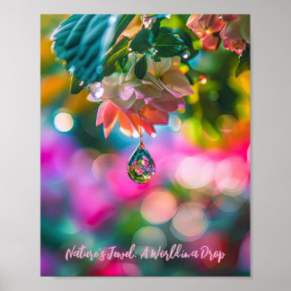 Poster Prisão da Natureza: Dewdrop on Flower Petal