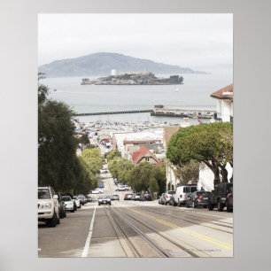 Póster Prisão de Alcatraz vista de San Francisco