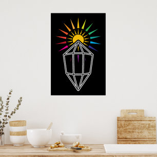 Poster prisma capturasol de cristal geométrico