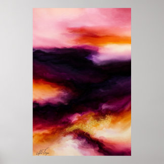 Poster Prismatic Storm Fiery Abstract