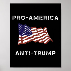 Poster Pró-América Anti-Trump Bandeira Americana EUA Mulh