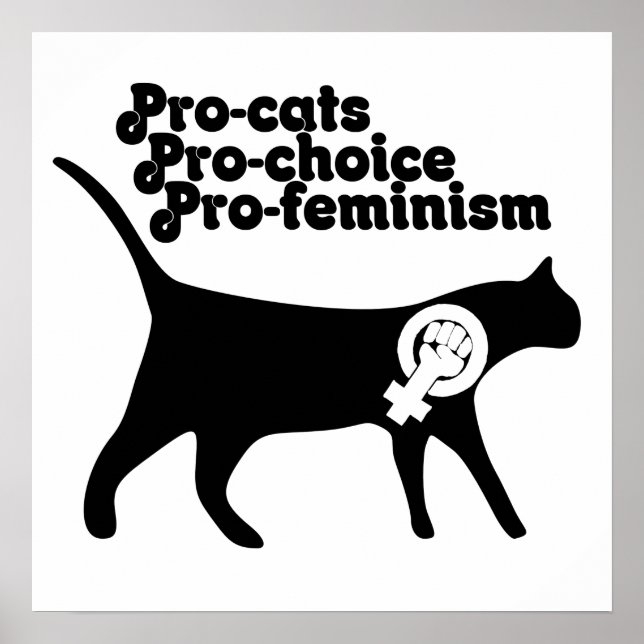 Póster Pro Cats pro Choice pró Feminismo (Frente)