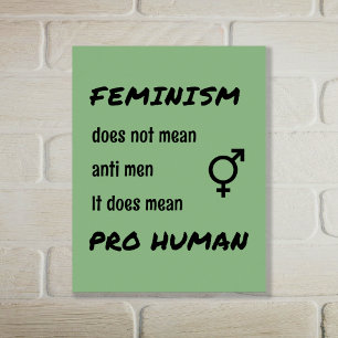 Póster Pro citações de inspiração humanas do feminism