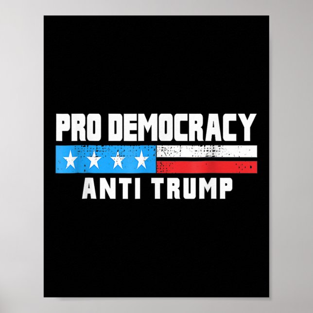 Poster Pro Democracia - Anti Trump 4 De Julho Patriótico  (Frente)