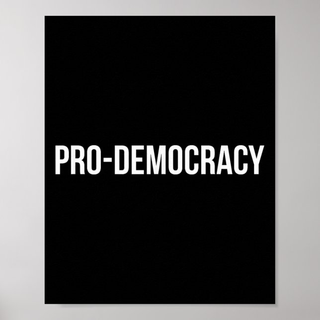 Poster Pro Democracy White Text  (Frente)