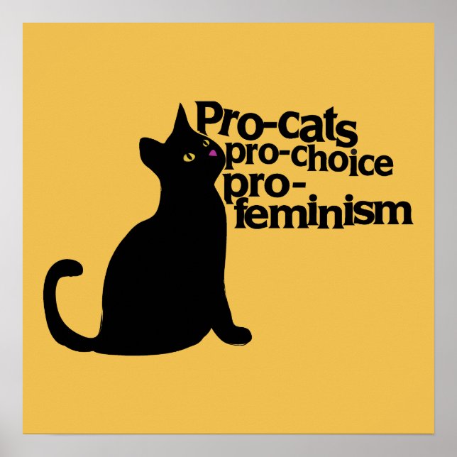 Póster pró-feminismo pró-gatos (Frente)