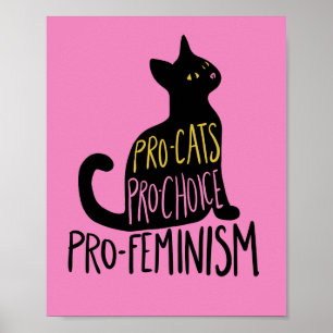 Poster Pró-gatos Pro-Choice pró-feminismo