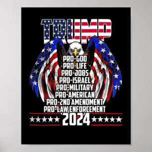 Poster Pro God Pro Life Po Jobs Pro Israel Pro 2024