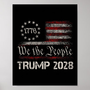 Poster Pro Trump 2028 Presidente América do Norte Sinaliz