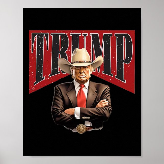Poster Pro Trump Cowboy (Frente)