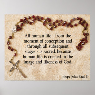 Póster Pro-Vida do papa John Paul