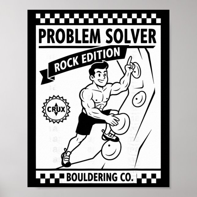 Poster Problem Solver Rock Edição Parede de Escalada Dive (Frente)