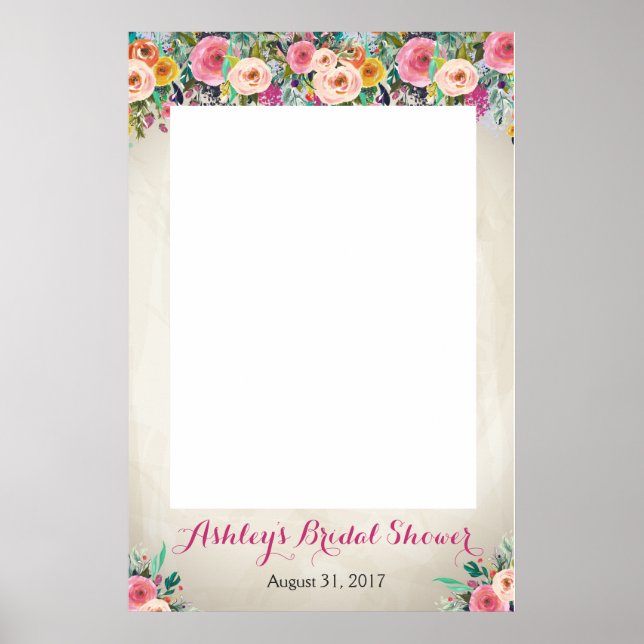 Póster Problema de Foto de Chuveiro Floral (Frente)