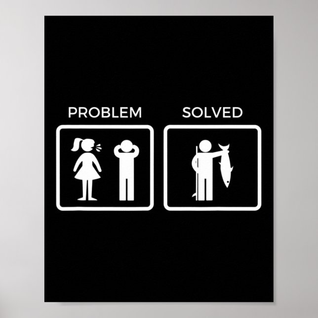 Poster Problema Engraçado Resolvido da Pesca (Frente)