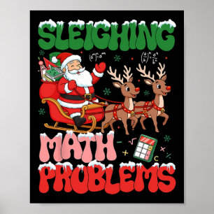 Poster Problemas de matemática de trenó retrô Professor d