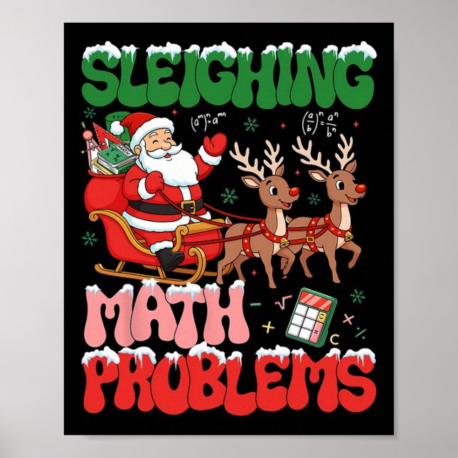 Poster Problemas de matemática de trenó retrô Professor d (Frente)