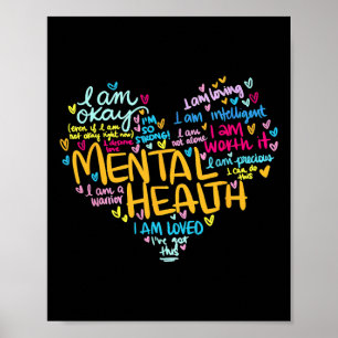 Poster Problemas de saúde mental Consciência Coração Mães