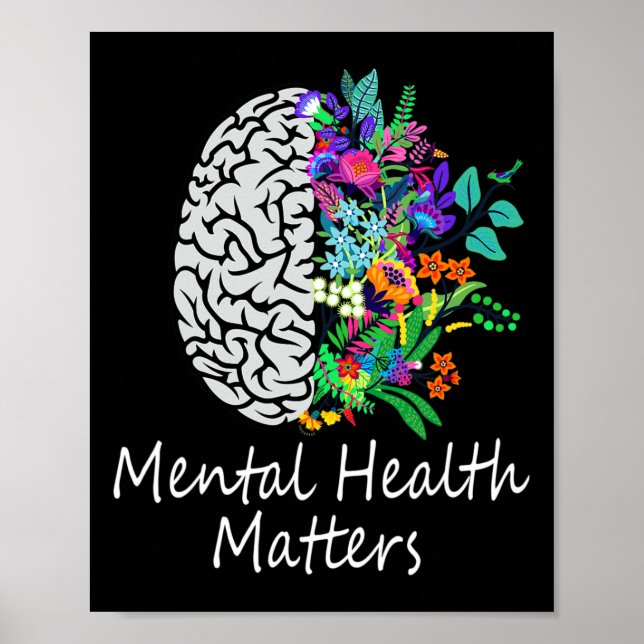 Poster Problemas de saúde mental Doença cerebral Saúde me (Frente)