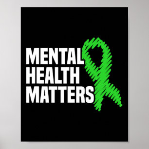 Poster Problemas de Saúde Mental Fita Verde Saúde Mental