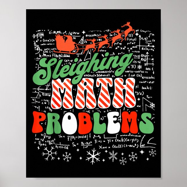Poster Problemas Matemáticos de Trenó Retro Professor de  (Frente)