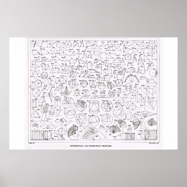 Póster Problemas matemáticos e geométricos (Frente)
