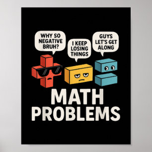 Poster Problemas Matemáticos Símbolos Engraçados Professo