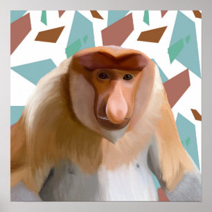 Poster Proboscis Espécies Ameaçadas por Macacos