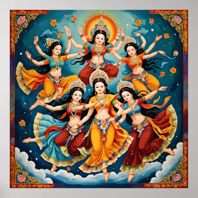 Poster Procissão de Dançarinos Celestiais - Thangka & Kal (Frente)