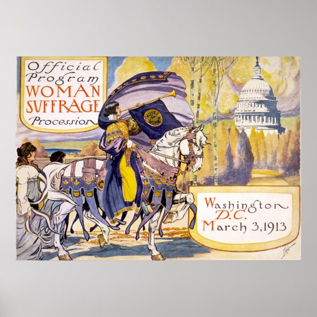 Póster Procissão por sufrágio de mulher, Washington, D.C. (Frente)