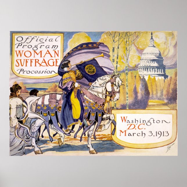 Póster Procissão por sufrágio de mulher, Washington, D.C. (Frente)