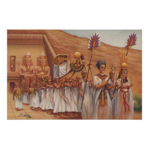 Póster Procissão Real Egípcia Antiga Arte Abu Simbel P