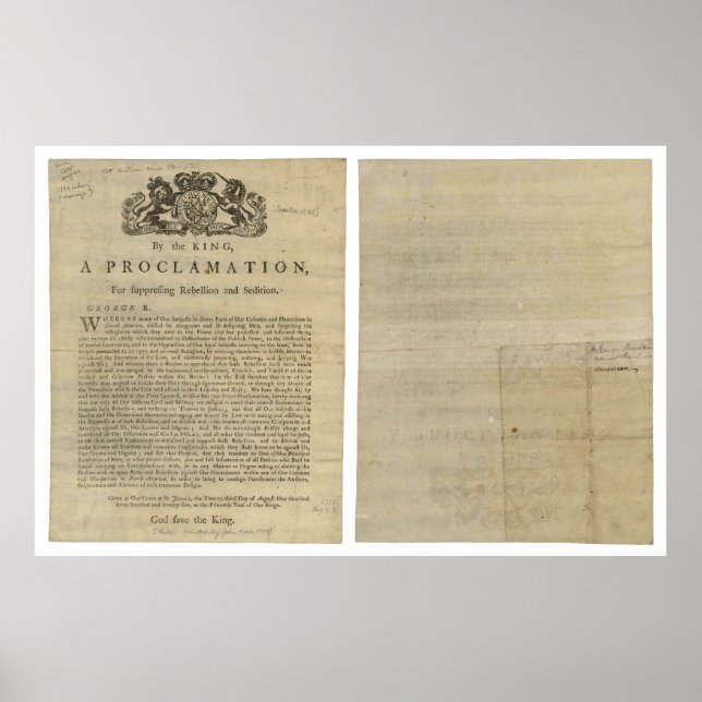 Poster Proclamação do Rei por Suprimir a Rebelião (Frente)