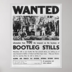 Poster Procurado: Destilarias Clandestinas, 1949. Vintage