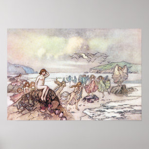 Póster Procurando Bebês da Água por Warwick Goble