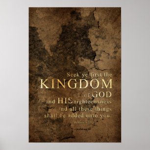 Poster Procurar primeiro o Reino - Escritura: Matthew 6:3