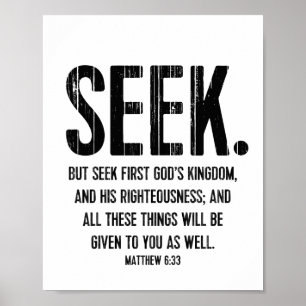 Póster Procure a Bíblia Versa Poster, Roteiro Matthew 6: