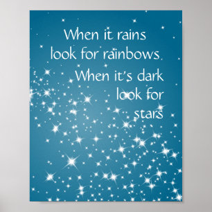 Poster Procure por estrelas quando uma citação Inspiracio