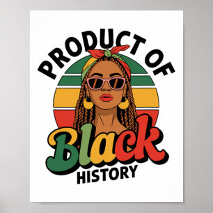 Poster Produto da História Negra Orgulhoso Afro Melanina 