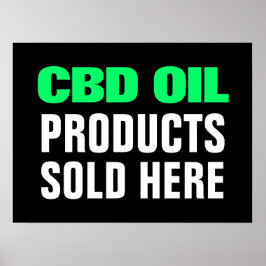Poster Produtos de petróleo CBD vendidos aqui em Green Bl