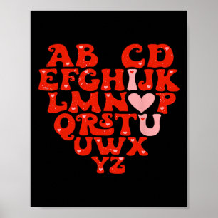 Poster Professor Abc Alfabeto Eu Te Amo Coração Presentes