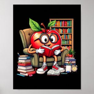 Poster Professor Amante de Leitura de Livros Apple 100 Di