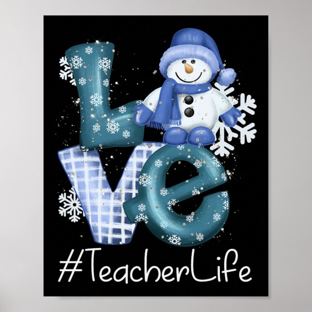 Poster Professor Amor Boneco de Neve Natal Mulheres Tempo (Frente)