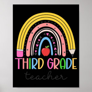 Poster Professor de 3º grau Ama Ensinar Arco-Íris
